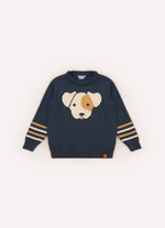 Blusa Tricot Cachorrinho Detalhe Listra For Boys