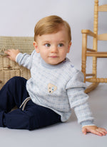 Blusa Tricot Xadrez Patche Cachorro For Boys