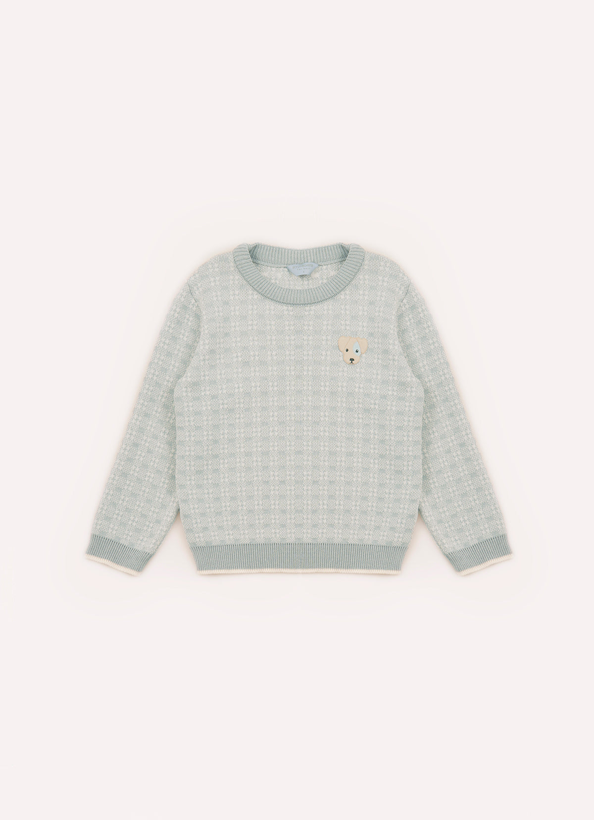 Blusa Tricot Xadrez Patche Cachorro For Boys