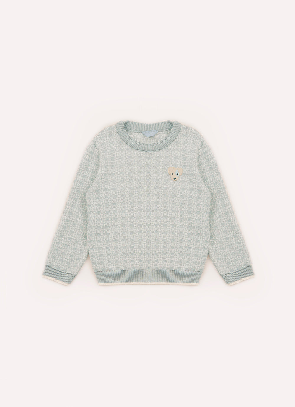 Blusa Tricot Xadrez Patche Cachorro For Boys