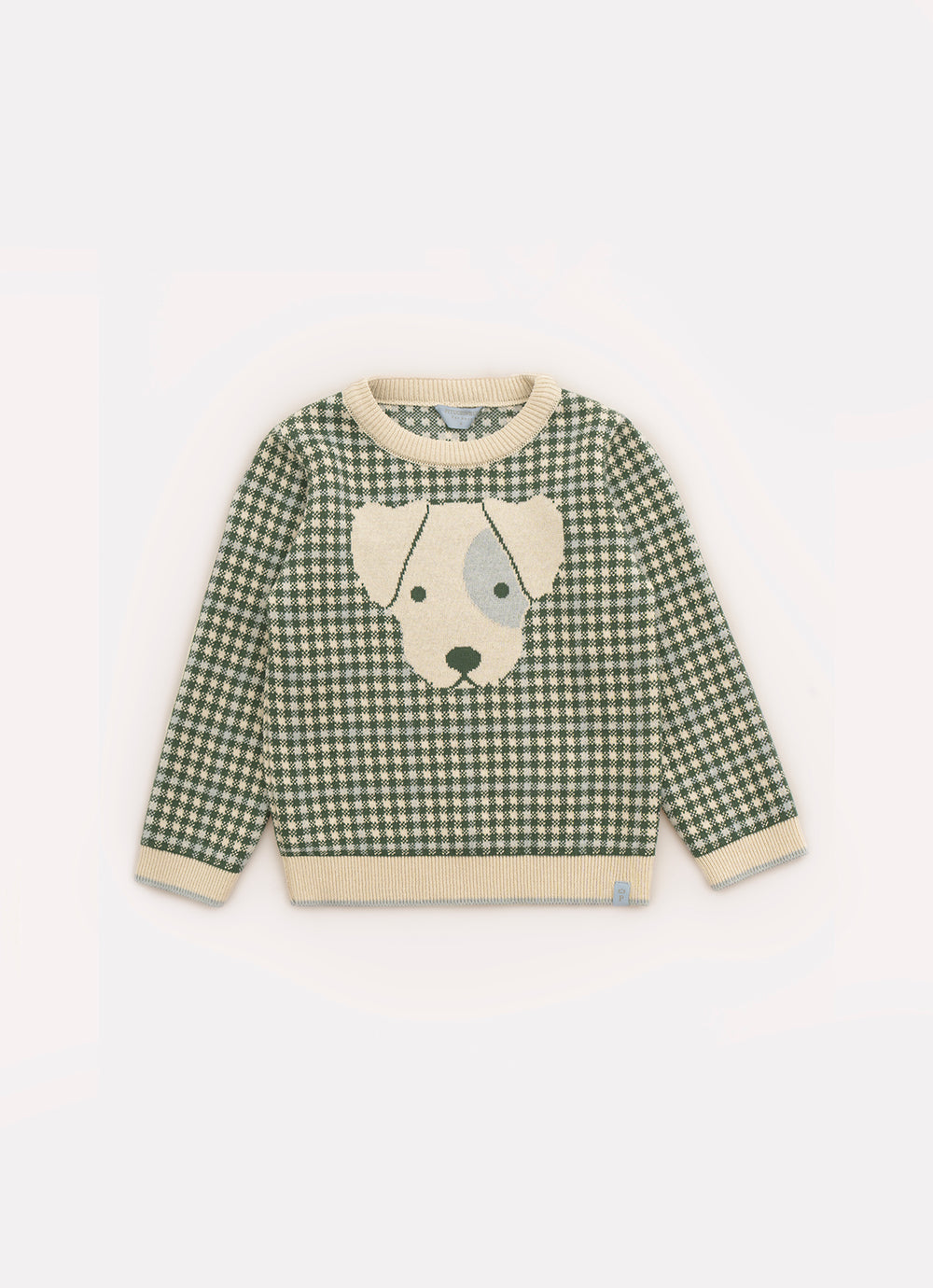 Blusa Tricot Xadrez Jacquard Cachorro For Boys