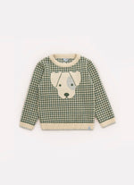 Blusa Tricot Xadrez Jacquard Cachorro For Boys