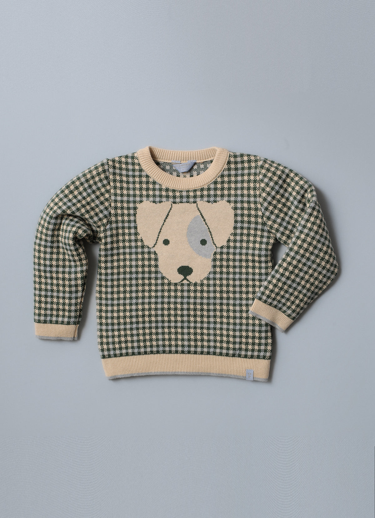 Blusa Tricot Xadrez Jacquard Cachorro For Boys