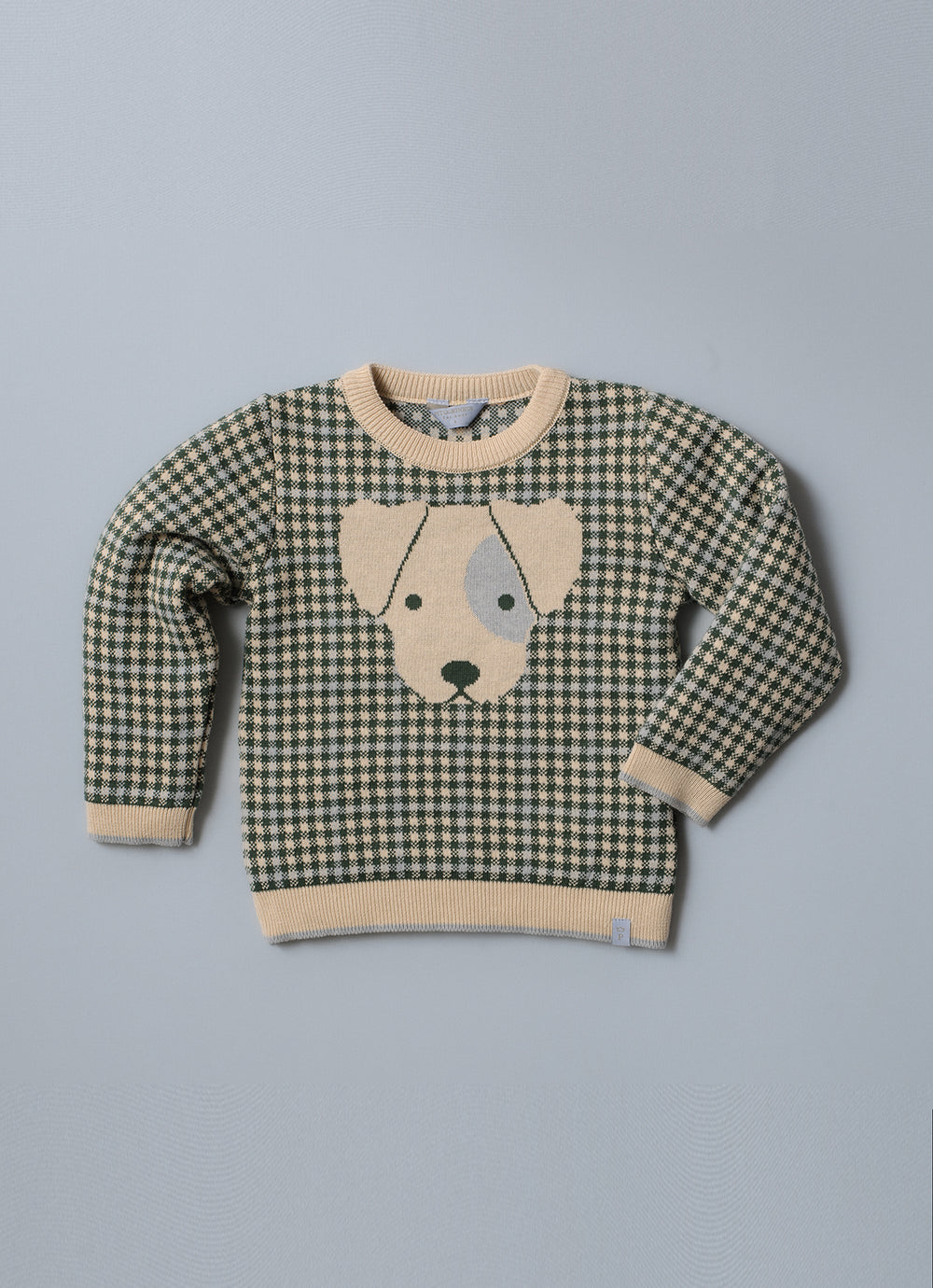 Blusa Tricot Xadrez Jacquard Cachorro For Boys