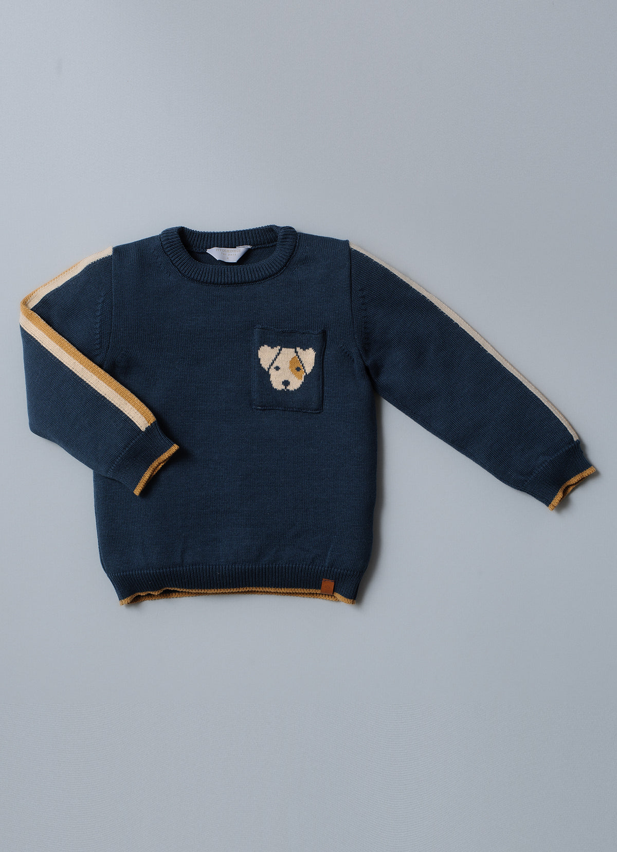 Blusa Tricot Bolso Cahorro Listras For Boys