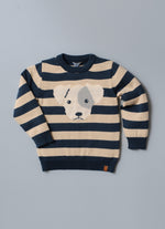 Blusa Tricot Listrada Intarsia Cachorro For Boys
