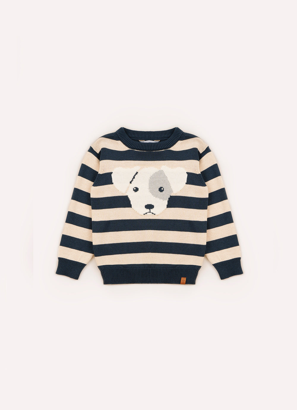 Blusa Tricot Listrada Intarsia Cachorro For Boys