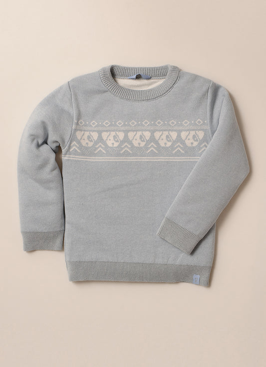Blusa Tricot Jacquard Listra Cachorros For Boys