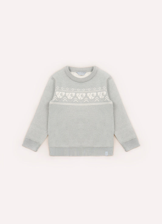 Blusa Tricot Jacquard Listra Cachorros For Boys