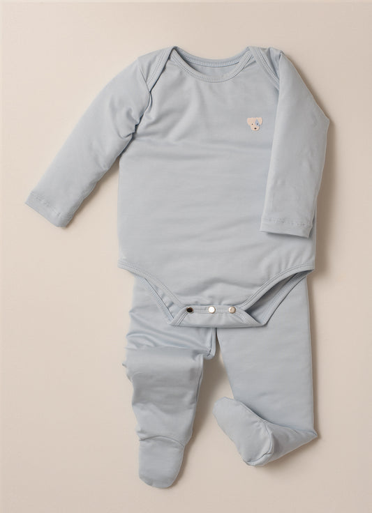 Conjunto Body e Calça Com Pé Cotton Pima For Boys
