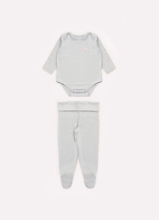 Conjunto Body e Calça Com Pé Cotton Pima For Boys
