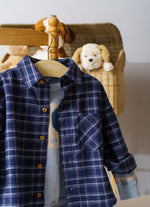 Camisa Xadrez Flanelada Blue For Boys