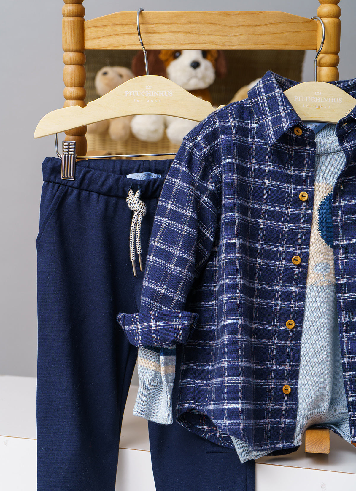 Camisa Xadrez Flanelada Blue For Boys