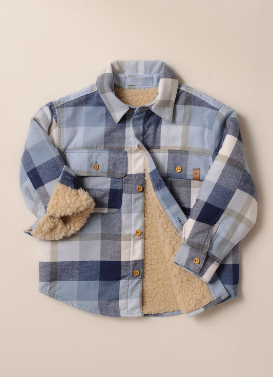 Camisa Xadrez Flanelada Forro Pele Carneirinho For Boys