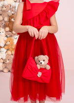 Bolsa Puffer Laço Bordado Natal