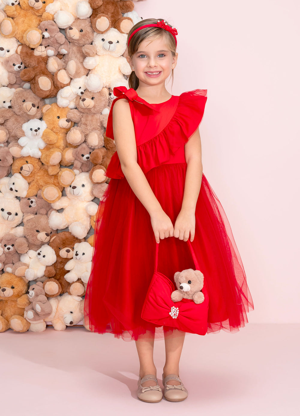 Bolsa Puffer Laço Bordado Natal