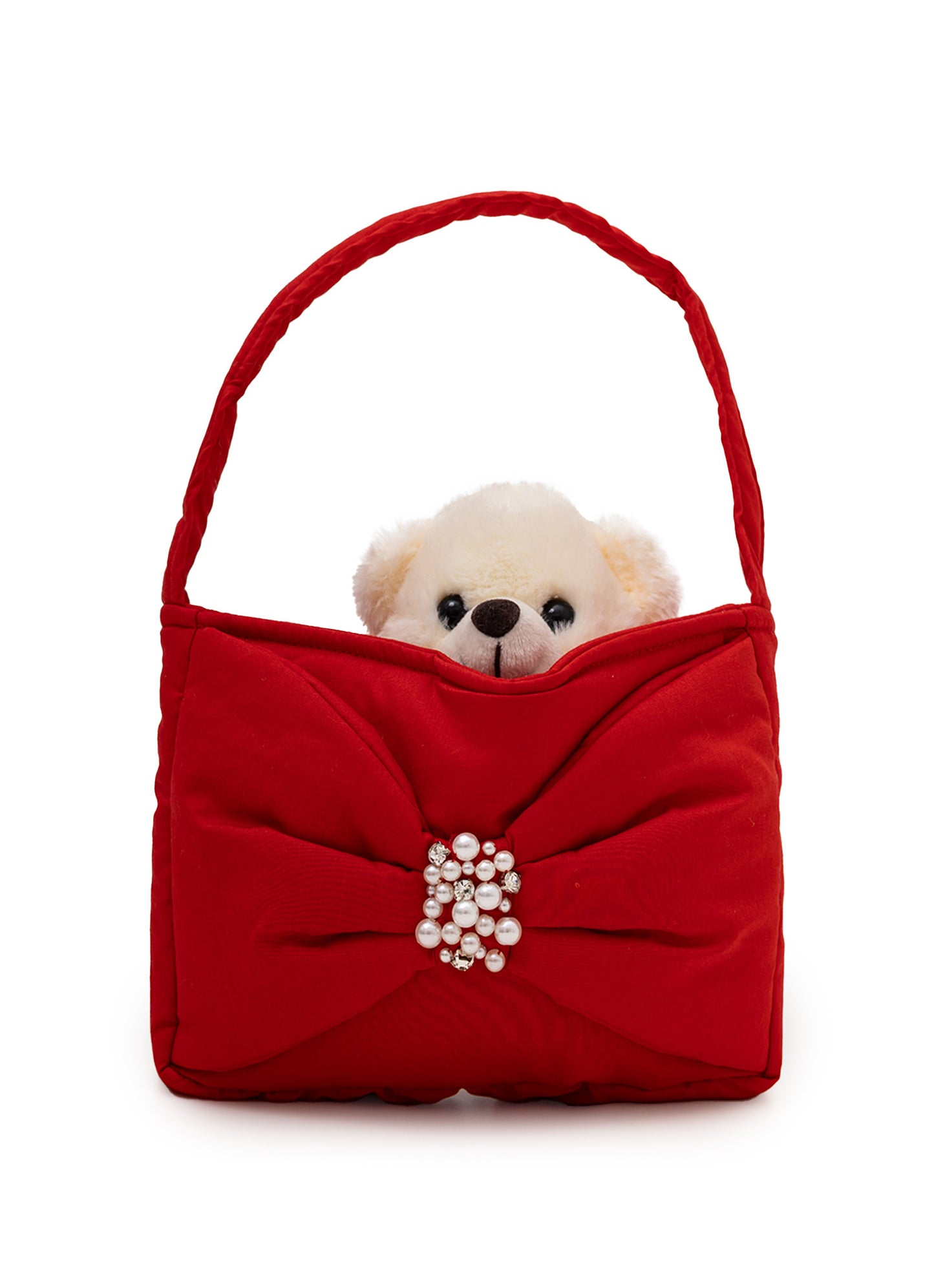 Bolsa Puffer Laço Bordado Natal