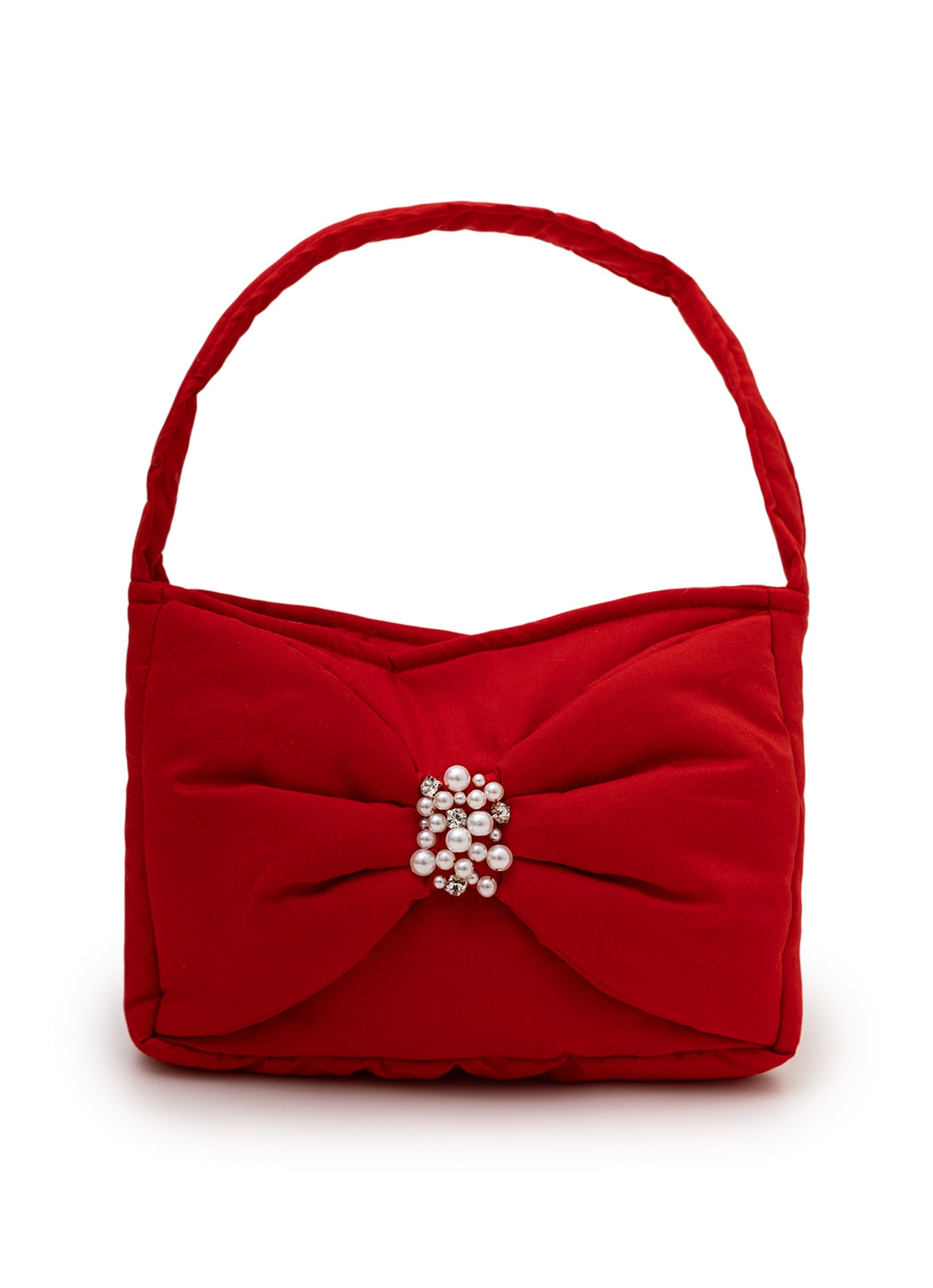 Bolsa Puffer Laço Bordado Natal