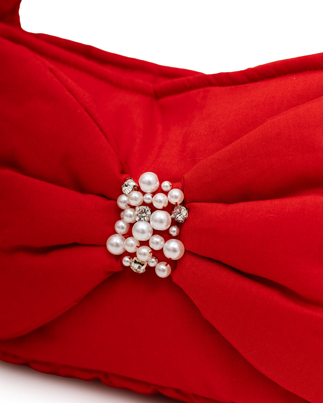 Bolsa Puffer Laço Bordado Natal