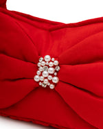 Bolsa Puffer Laço Bordado Natal