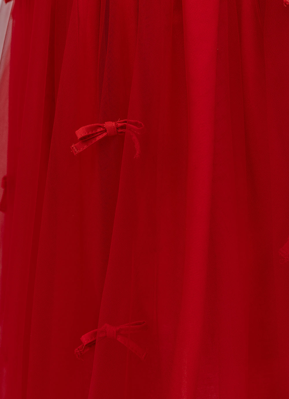 Conjunto Blusa Tule Frufru e Saia Natal