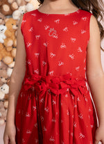 Vestido Algodão Lacinhos com Cinto Natal