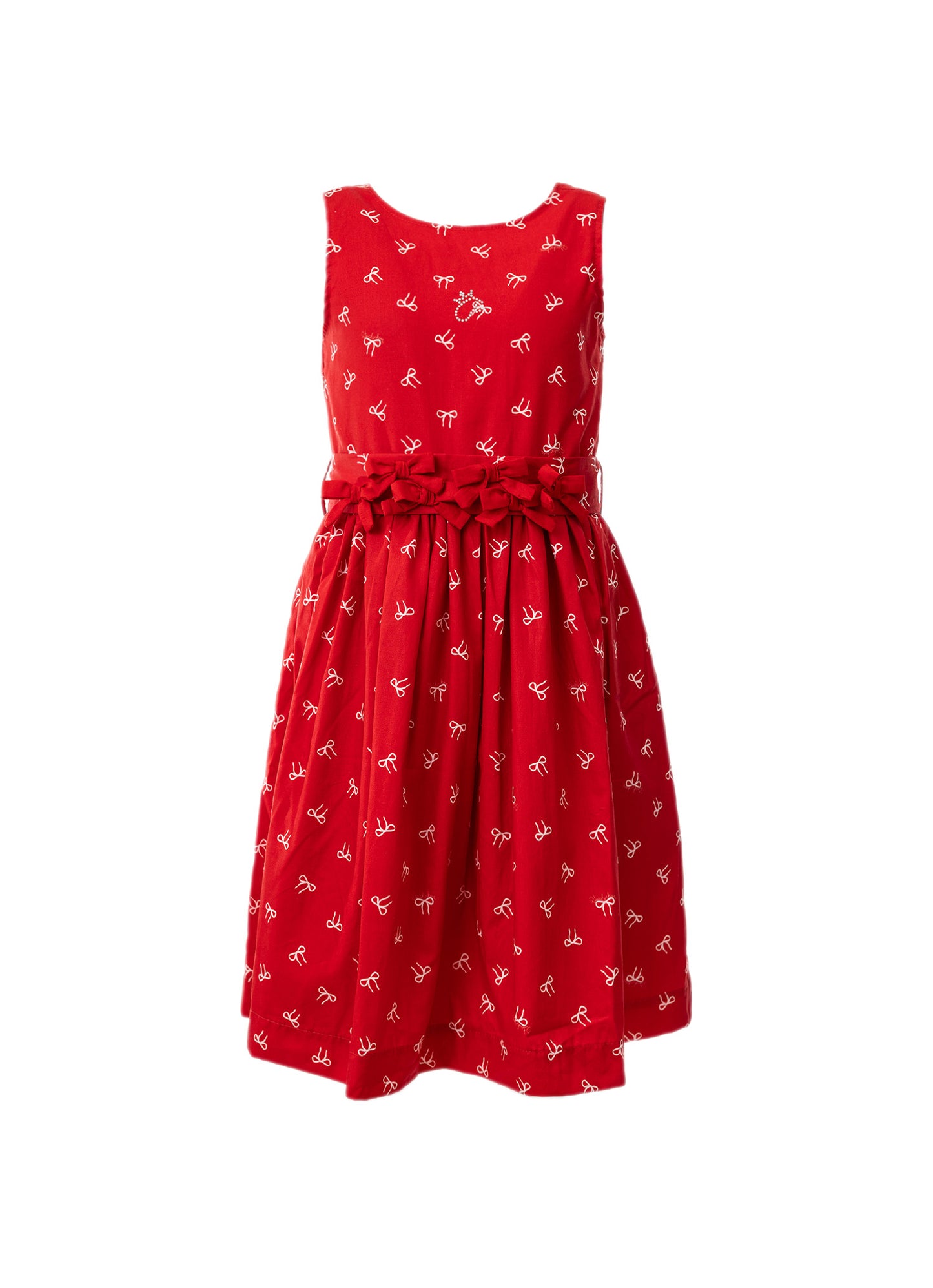 Vestido Algodão Lacinhos com Cinto Natal