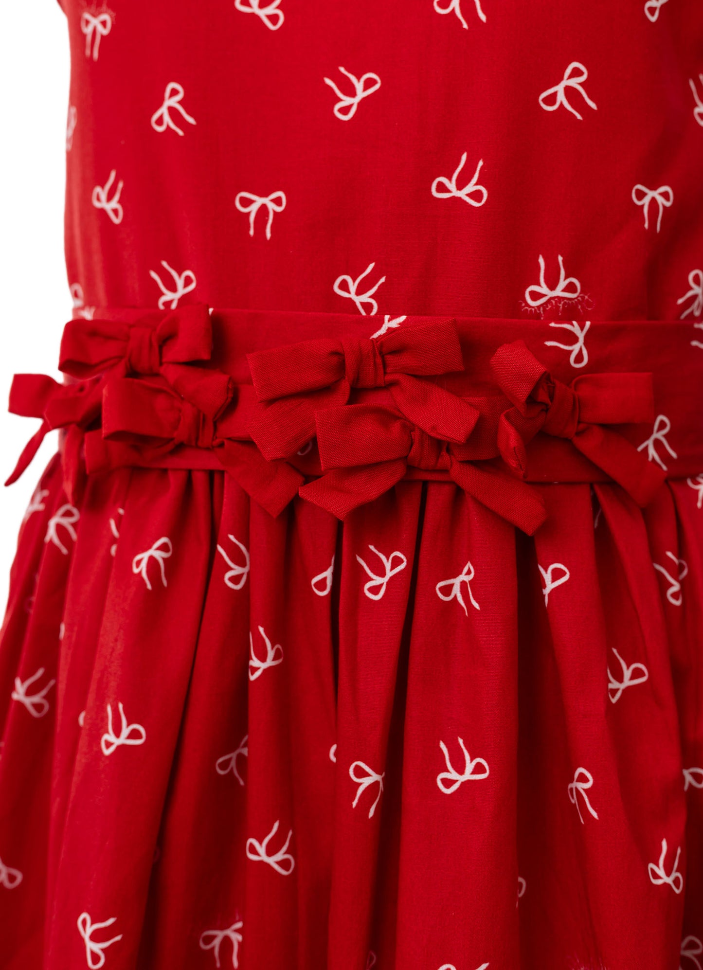 Vestido Algodão Lacinhos com Cinto Natal