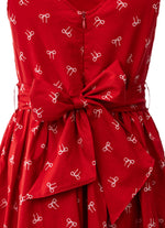 Vestido Algodão Lacinhos com Cinto Natal