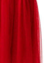 Vestido Tricoline Babado Tule Natal