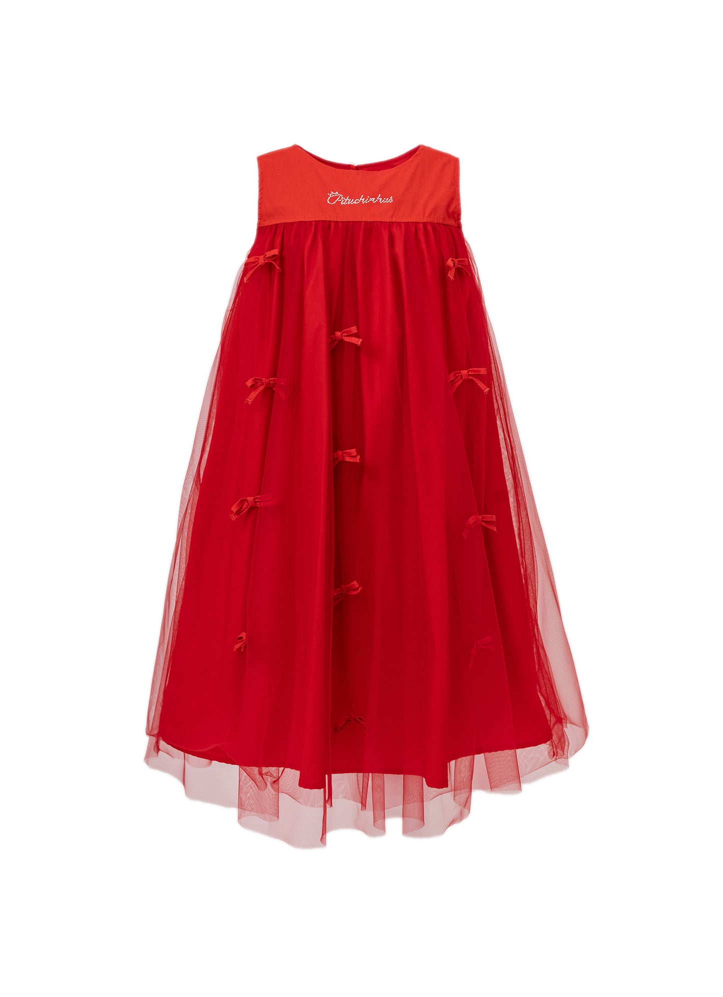 Vestido Tule Mini Lacinhos Natal