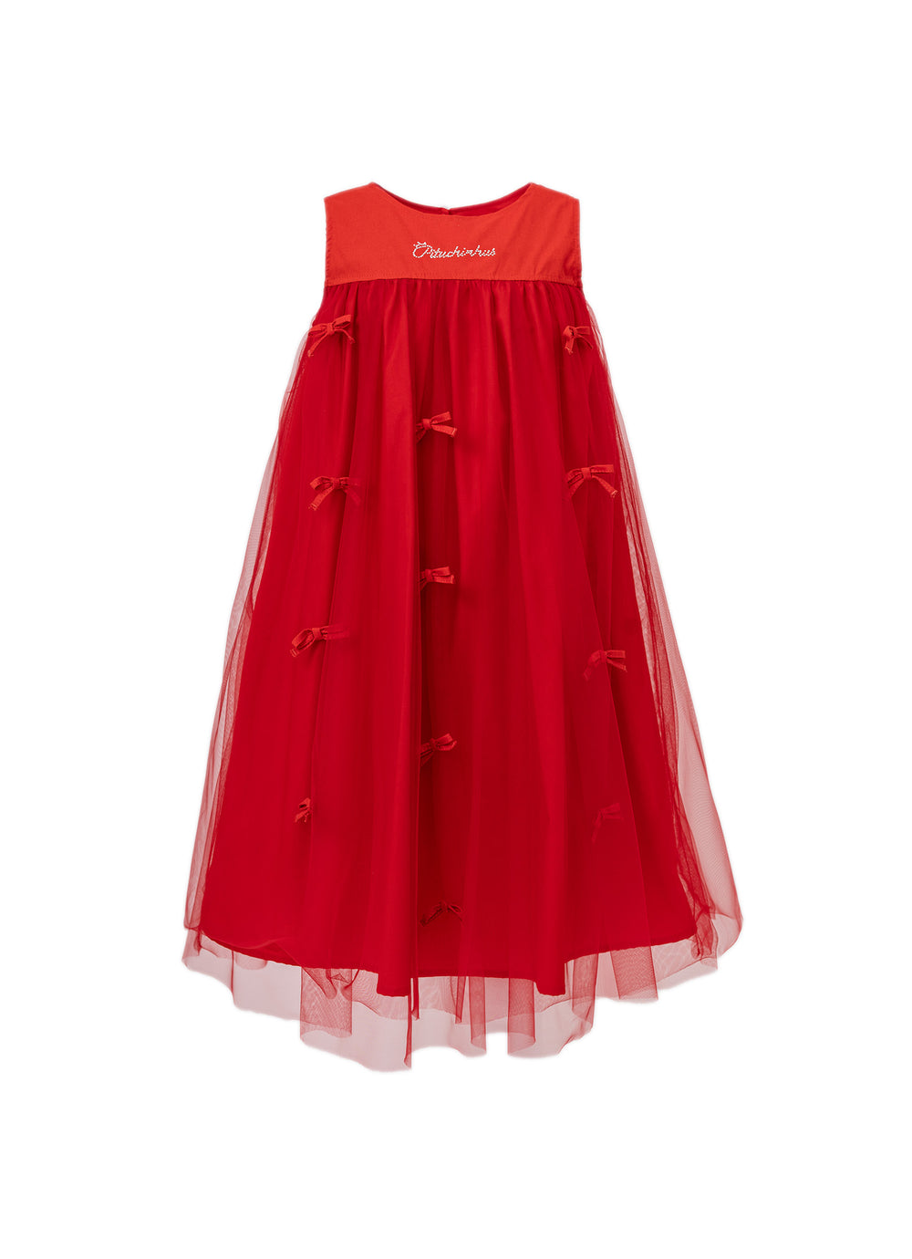 Vestido Tule Mini Lacinhos Natal
