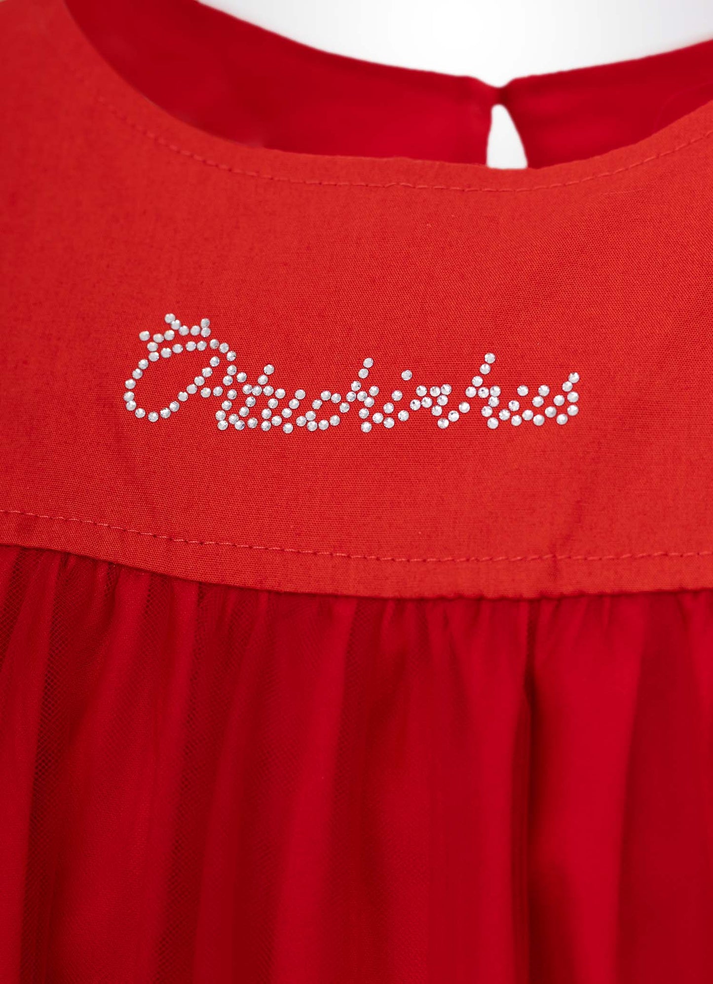 Vestido Tule Mini Lacinhos Natal