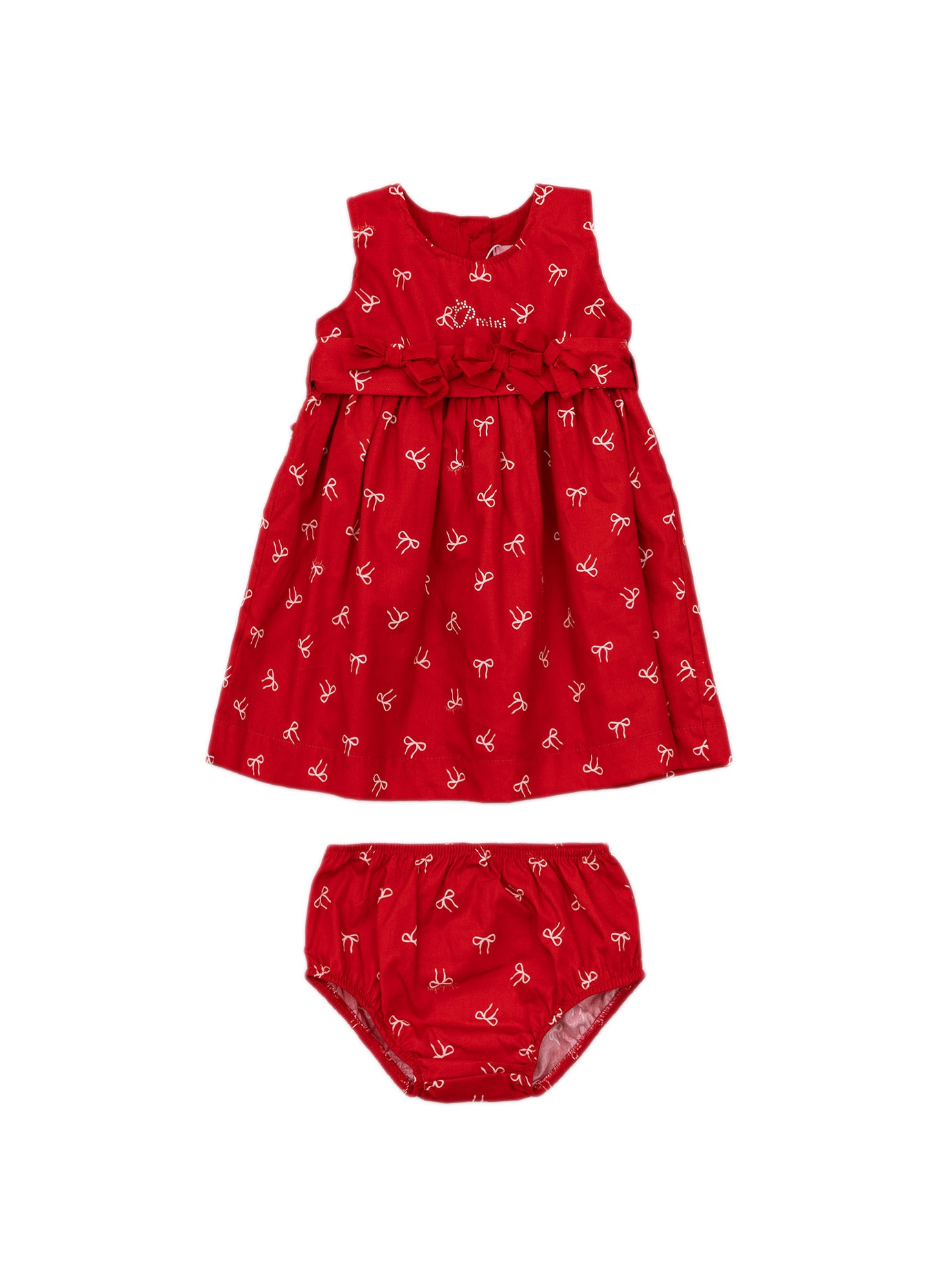 Vestido Algodão Lacinhos Pmini Natal