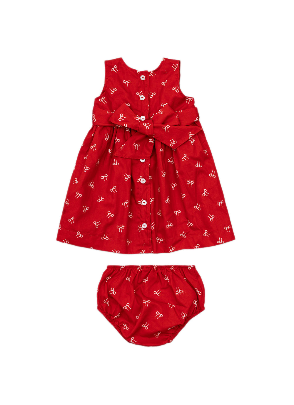 Vestido Algodão Lacinhos Pmini Natal