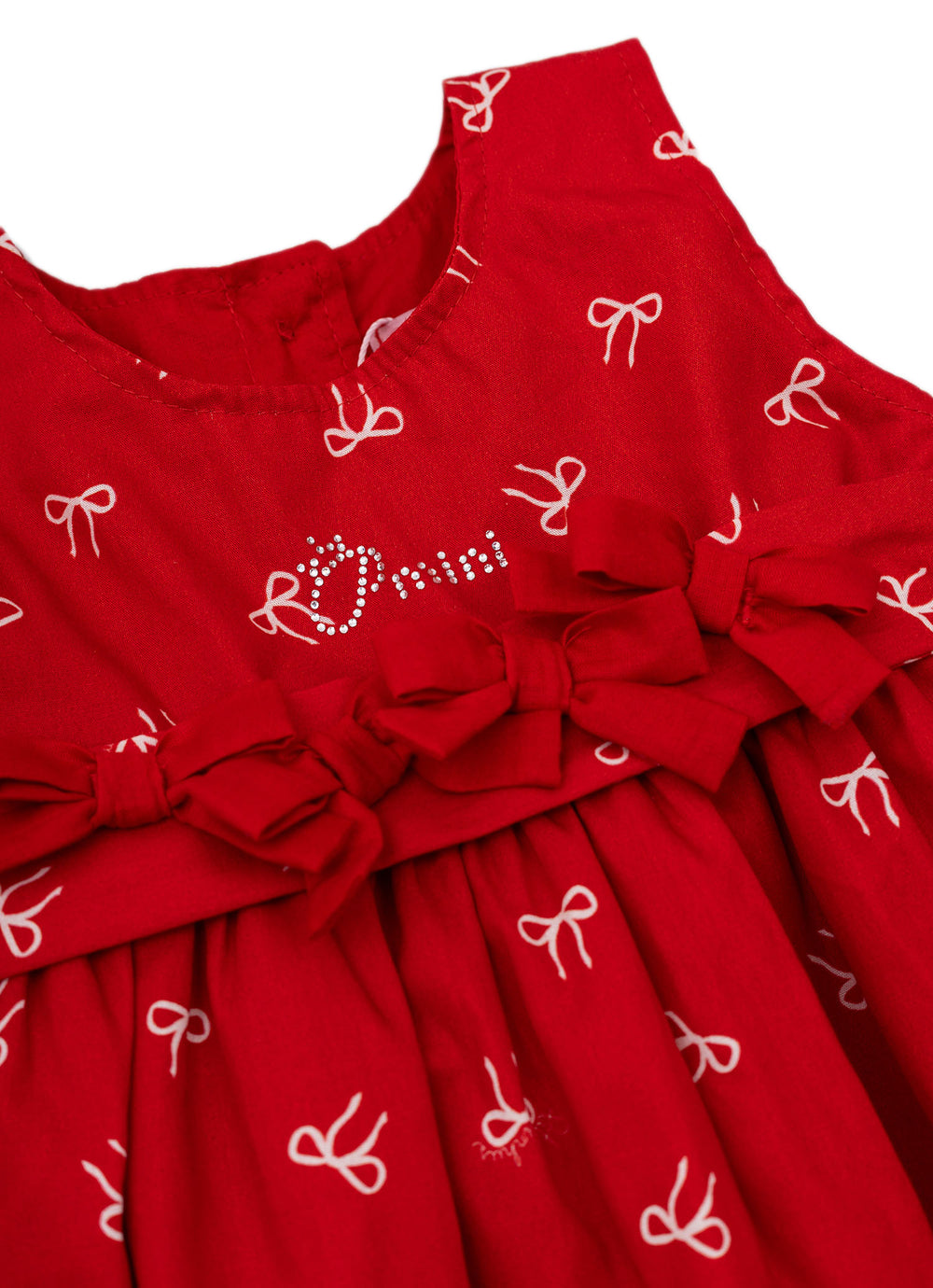 Vestido Algodão Lacinhos Pmini Natal