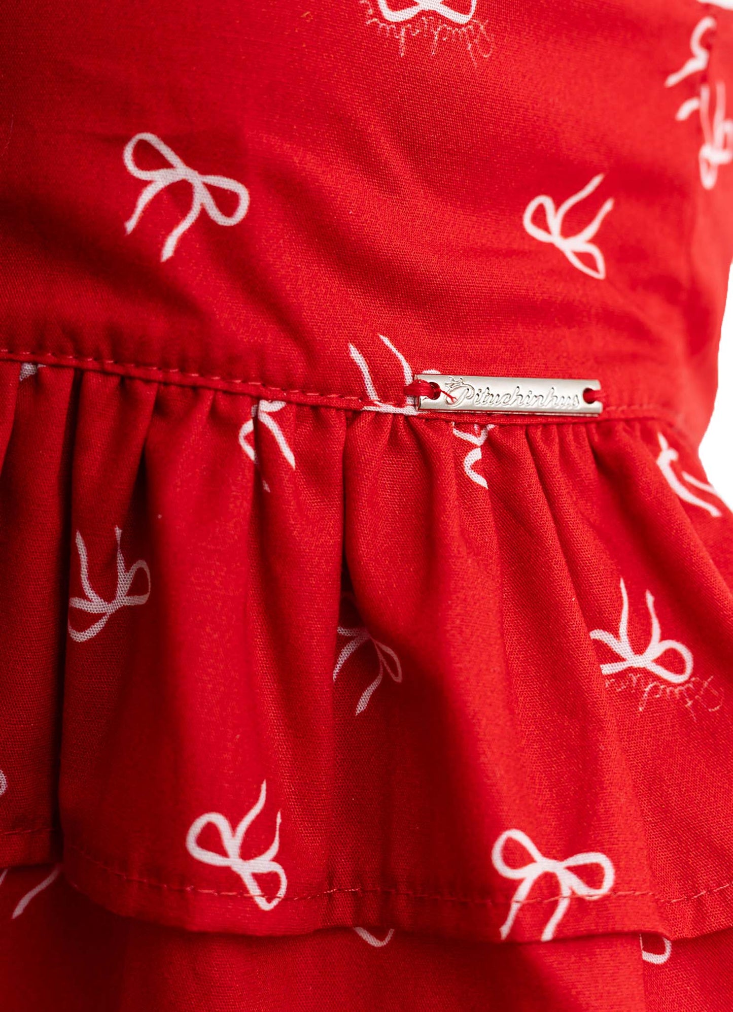 Conjunto Blusa e Pantacourt Algodão Lacinhos Natal