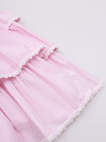 Vestido Tricoline Xadrez Babados
