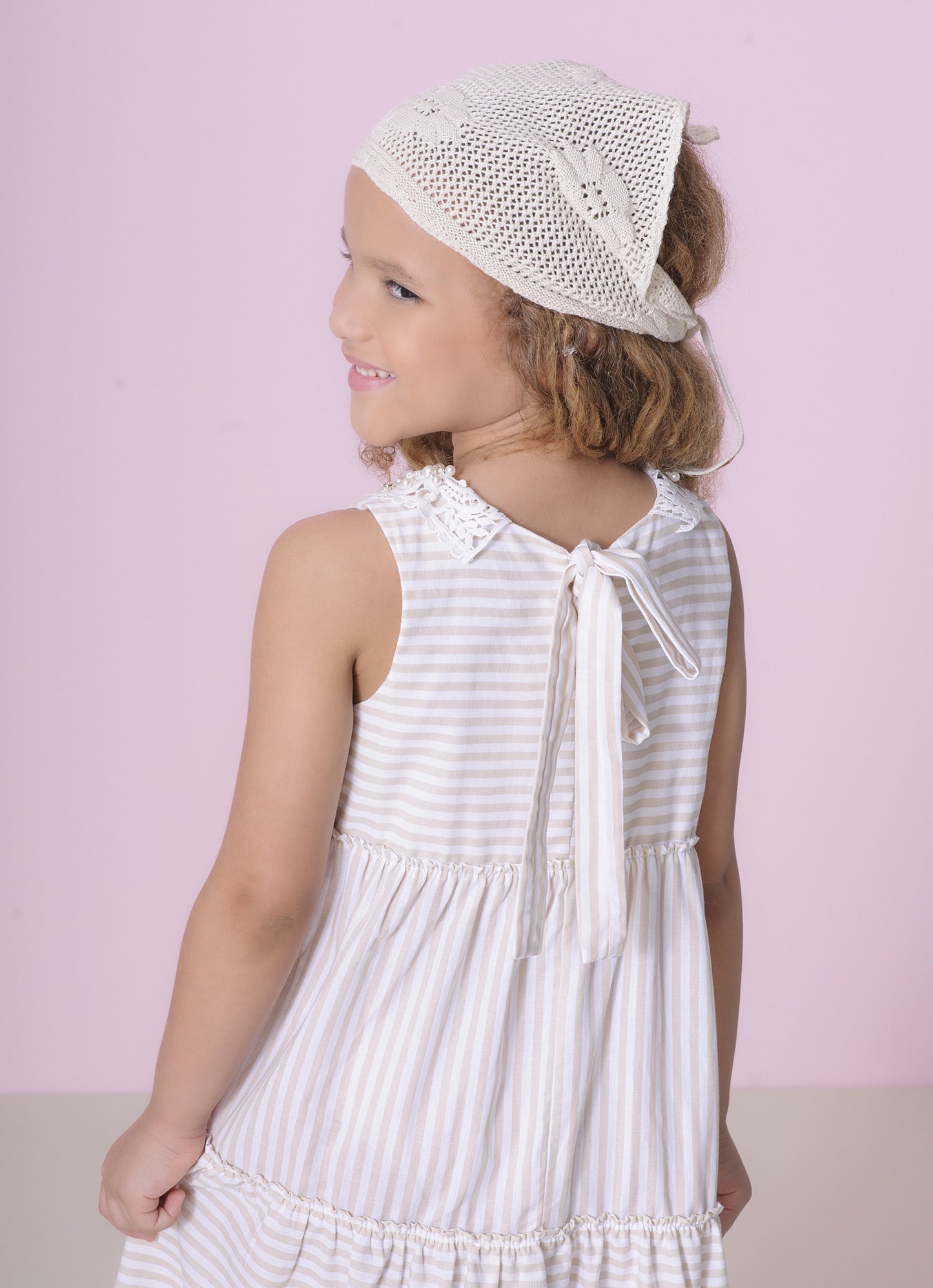 Vestido Midi Tricoline Listrado