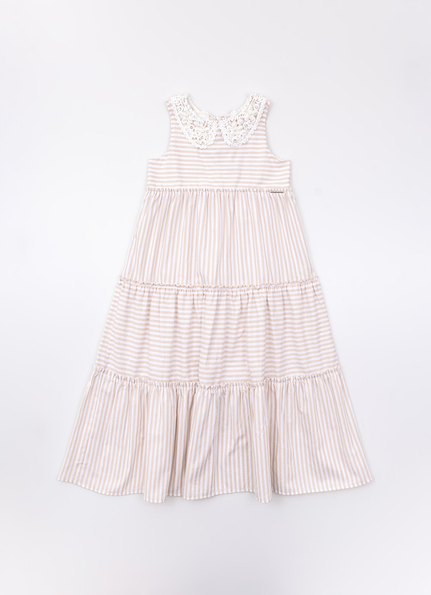 Vestido Midi Tricoline Listrado