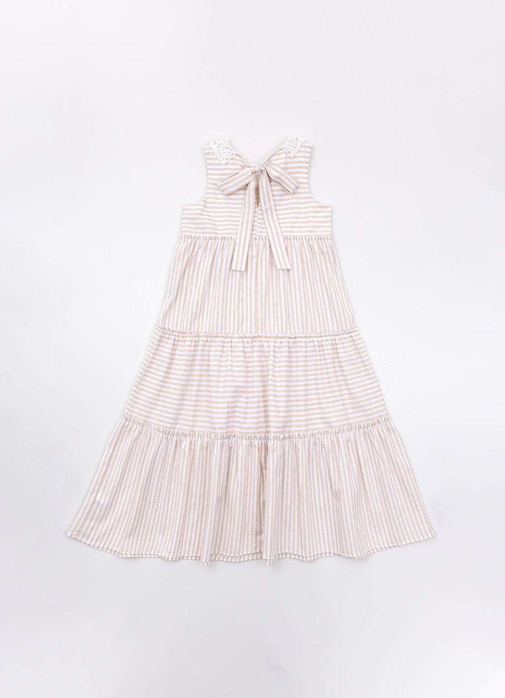 Vestido Midi Tricoline Listrado
