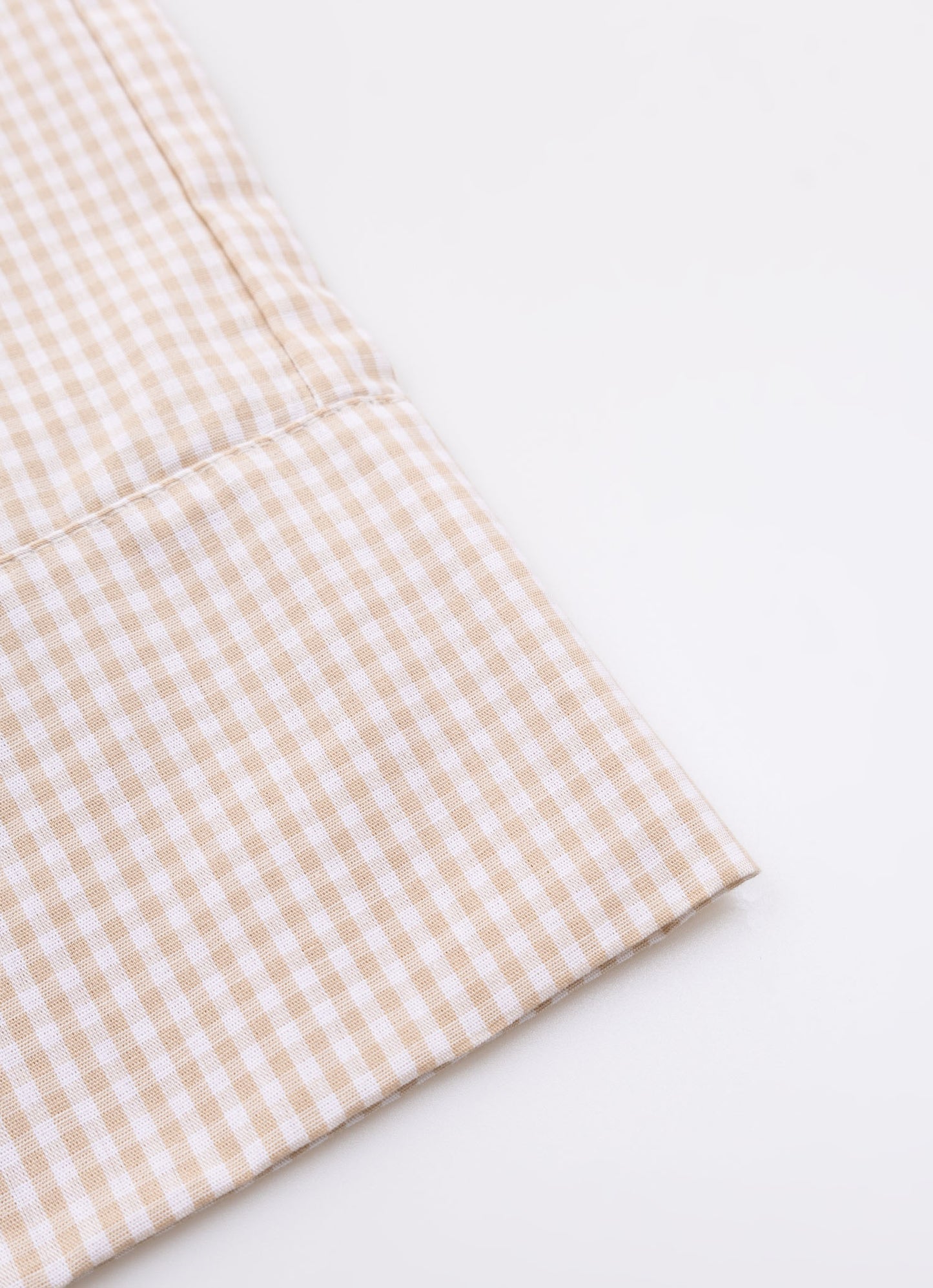 Calça Reta Algodão Xadrez Patches