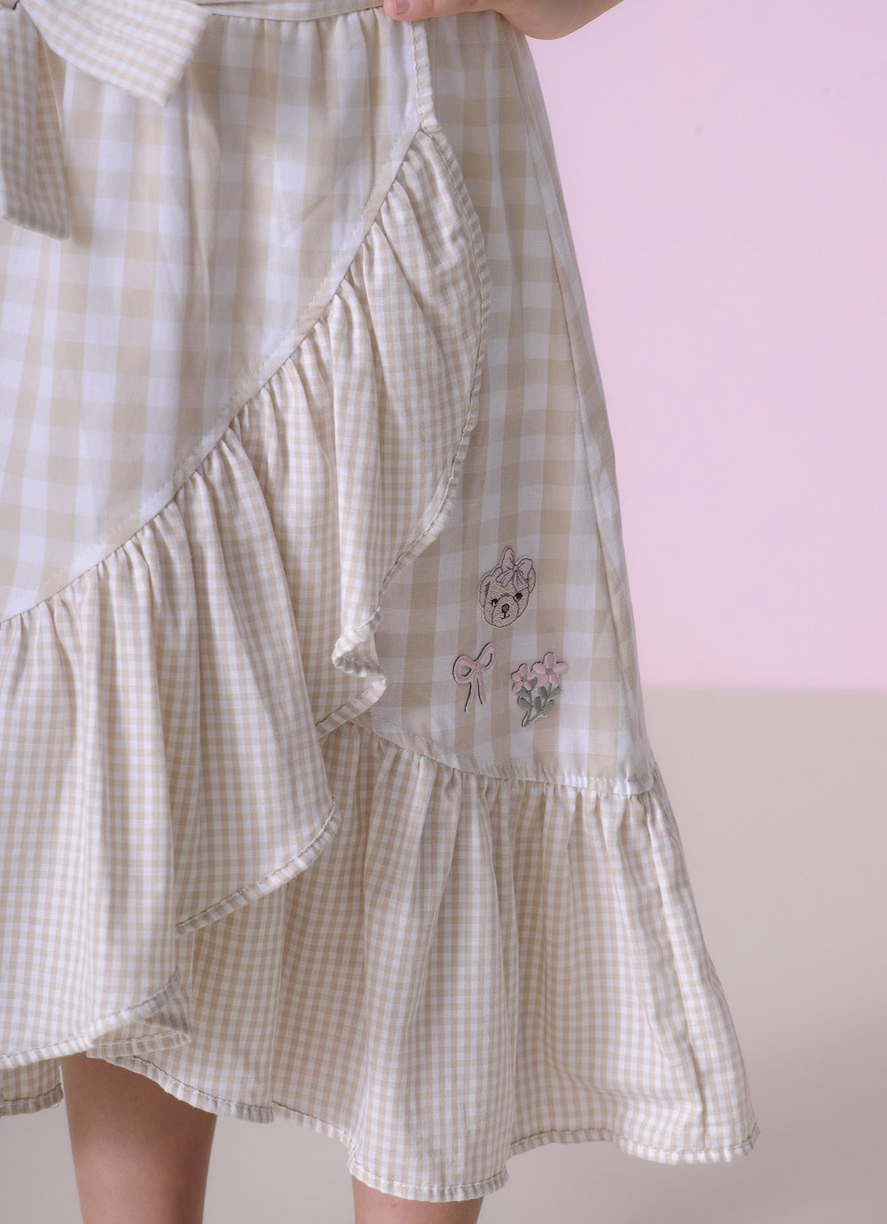 Saia Short Midi Algodão Xadrez
