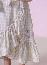 Saia Short Midi Algodão Xadrez