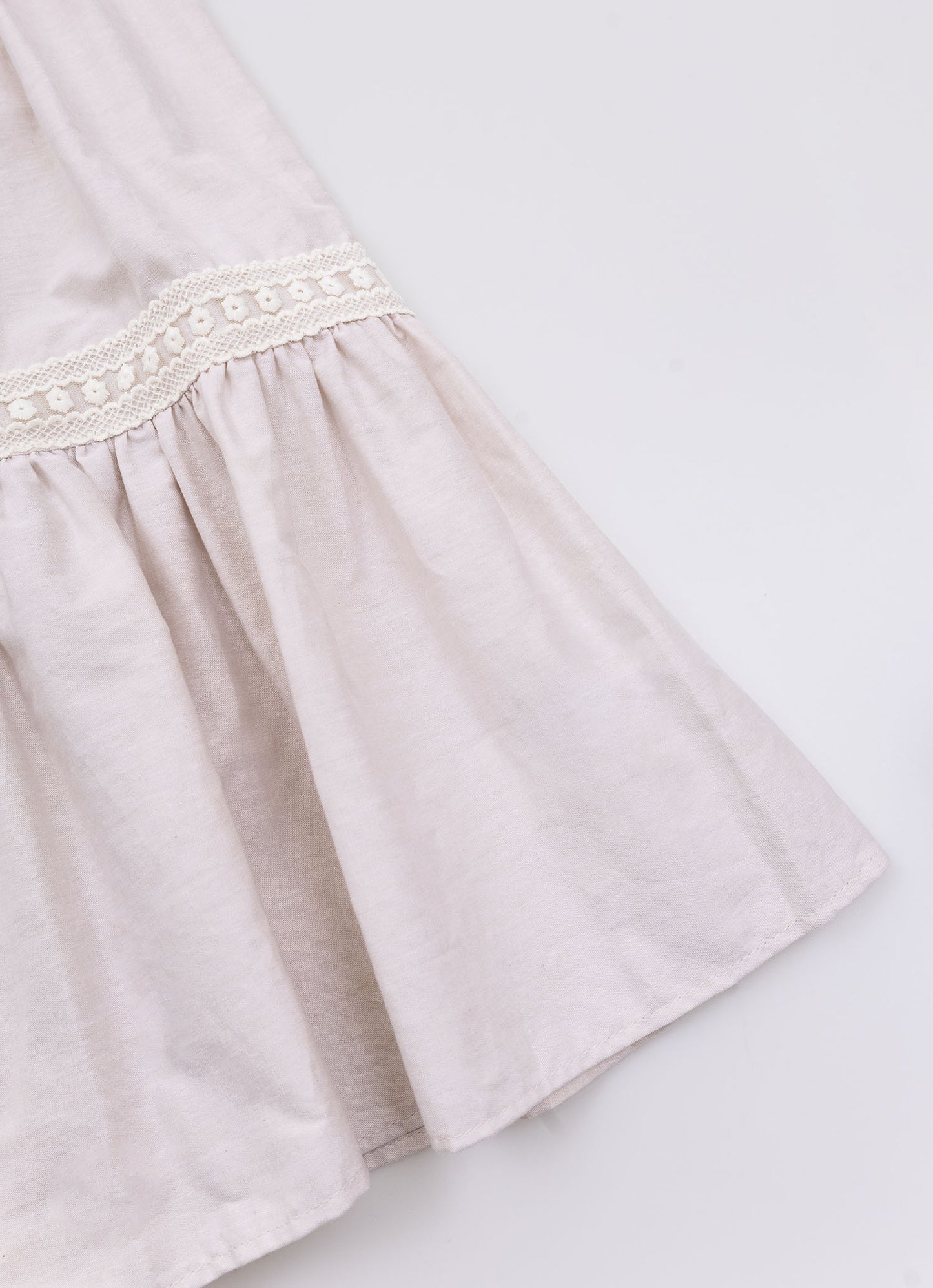 Vestido Algodão Babados Renda
