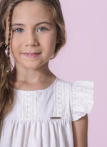 Vestido Algodão Babados Renda