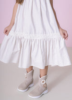 Vestido Algodão Babados Renda