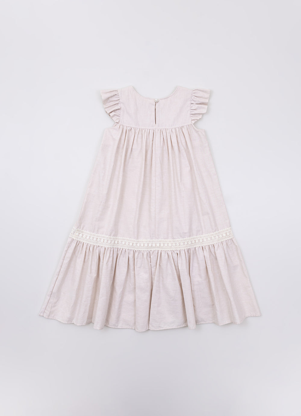 Vestido Algodão Babados Renda