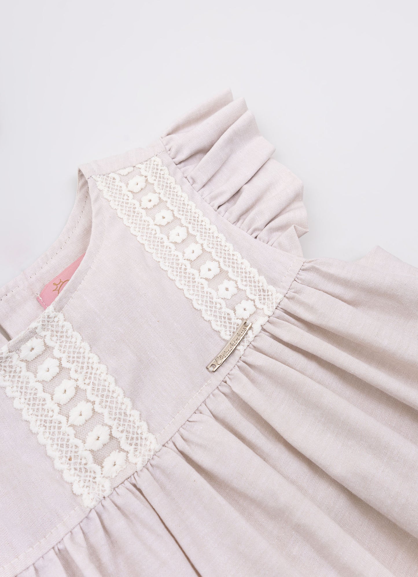 Vestido Algodão Babados Renda