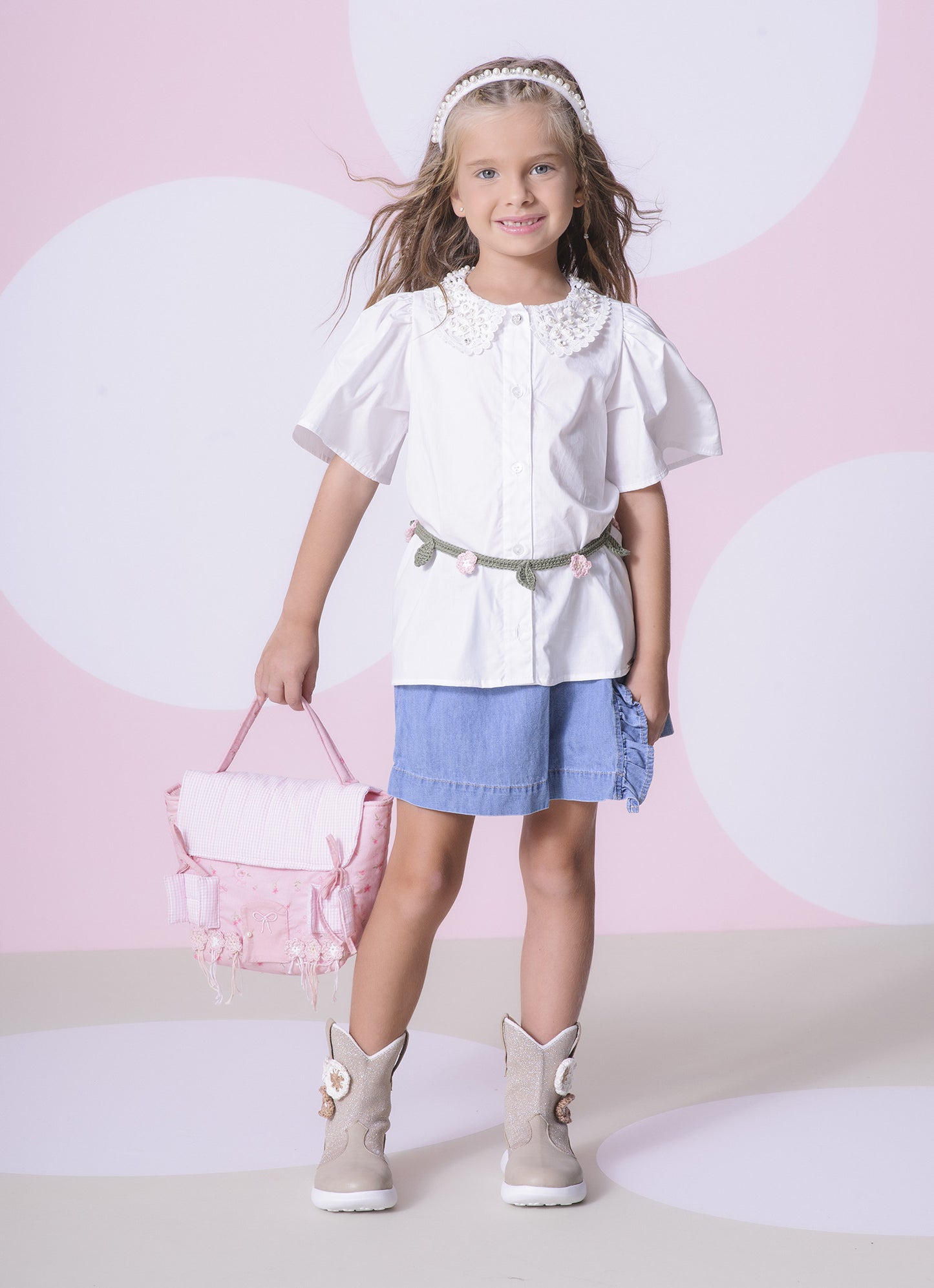 Camisa Tricoline Gola Renda